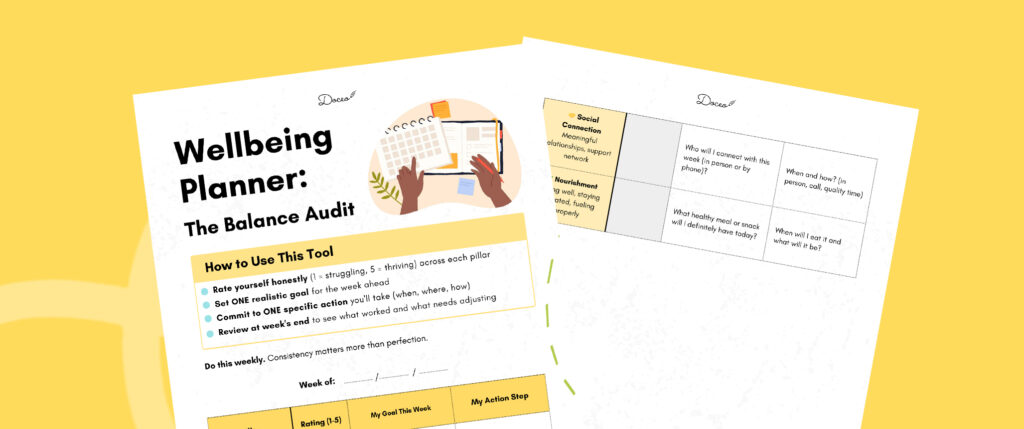 Wellbeing planner copy