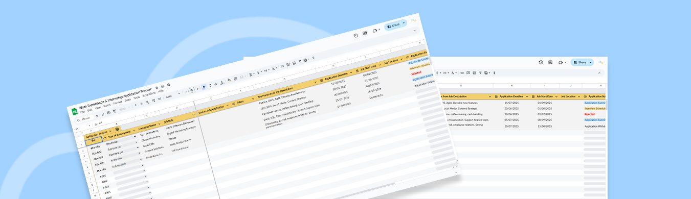 Work Experience & Internship Application Tracker Banner